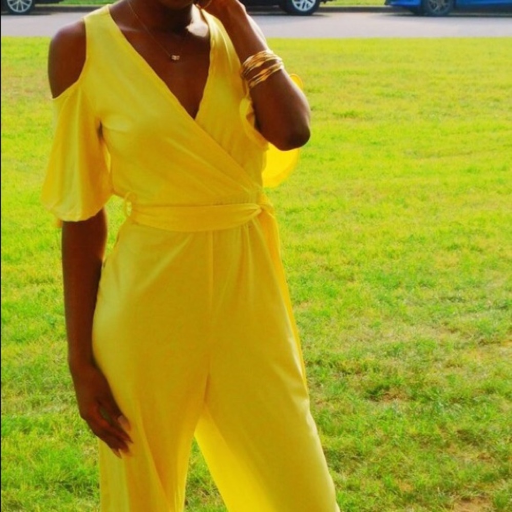 Canary Cold-Shoulder Jumpsuit